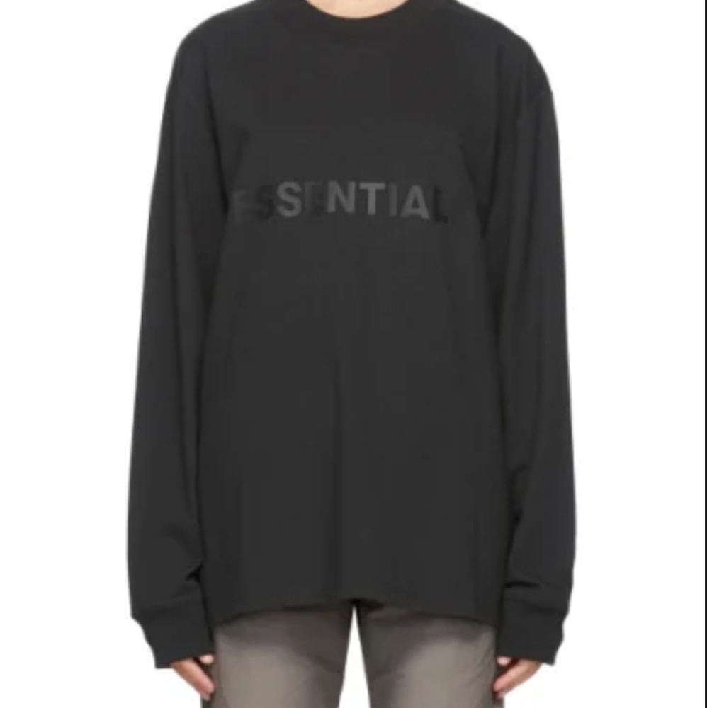 Essentials Women's Black Logo Long Sleeve T-Shirt